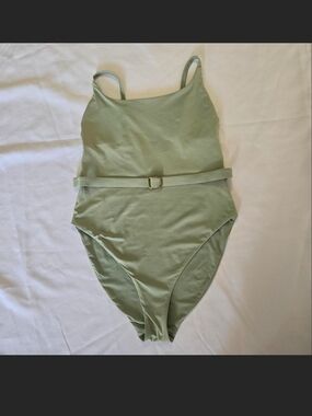 #VAI SWIM Lana Sage Green One-Piece Swimsuit with Belt